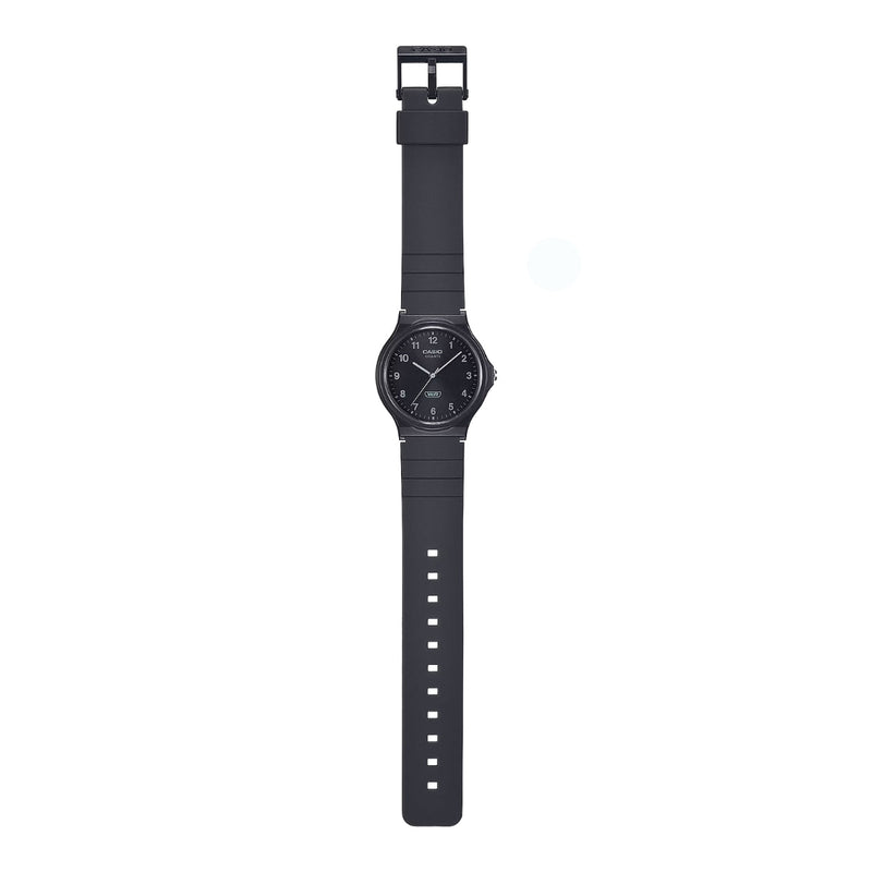 Casio Timeless MQ-24B-1BEF analog unisexklocka med svart urtavla och armband i resin