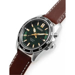 Seiko Mens Kinetic SKA791P1 analog herrklocka med grön urtavla och armband i läder