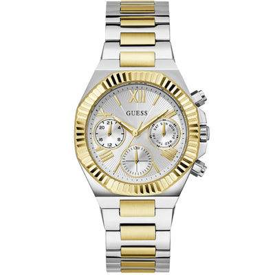 Guess Equality GW0769L3 analog damklocka med silver urtavla och armband i rostfritt stål