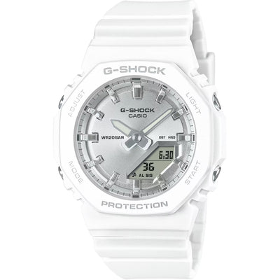 Casio G-Shock GMA-P2100VA-7AER ana-digi damklocka med vit urtavla och armband i resin