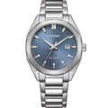 Citizen Core Collection Eco-Drive BM7620-83M analog herrklocka med blå urtavla och armband i rostfritt stål