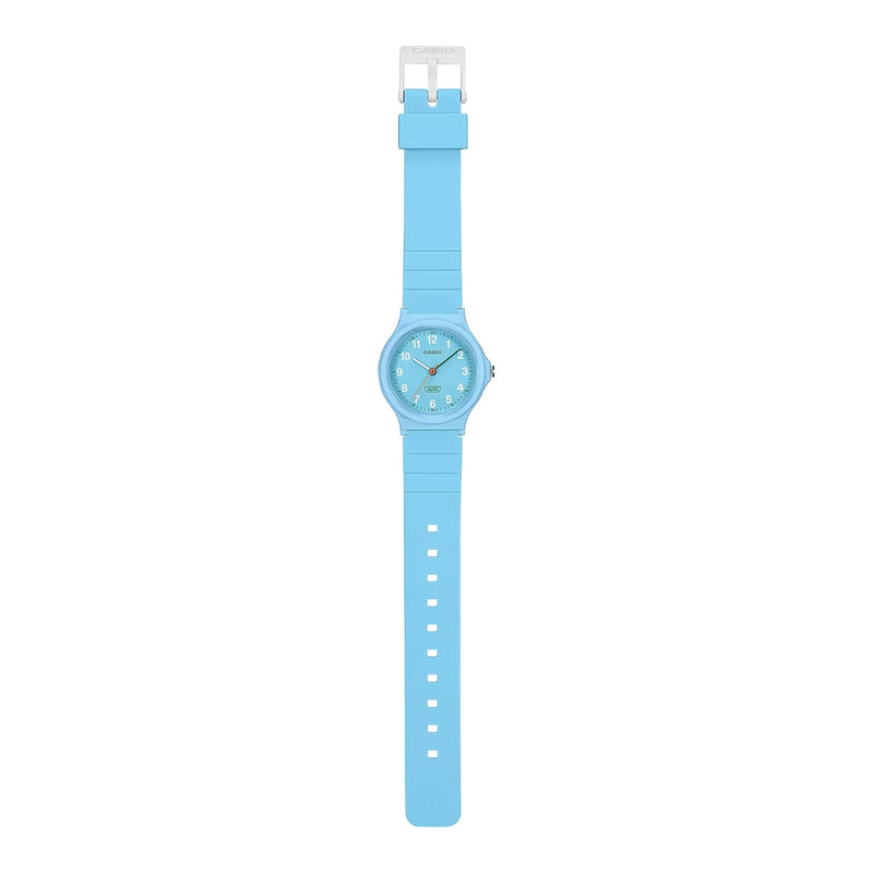 Casio Timeless LQ-24B-2BEF analog unisexklocka med blå urtavla och armband i resin