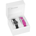Guess Melody GW0643L1 analog damklocka med svart urtavla och armband i läder