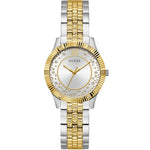 Guess 2-Tone Damklocka GW0765L1 analog damklocka med silver urtavla och armband i rostfritt stål
