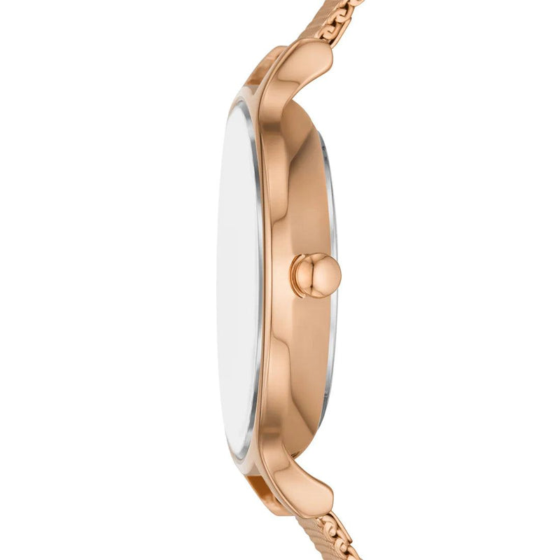 Skagen Anita Lille SKW3107 analog damklocka med orange urtavla och armband i rostfritt stål