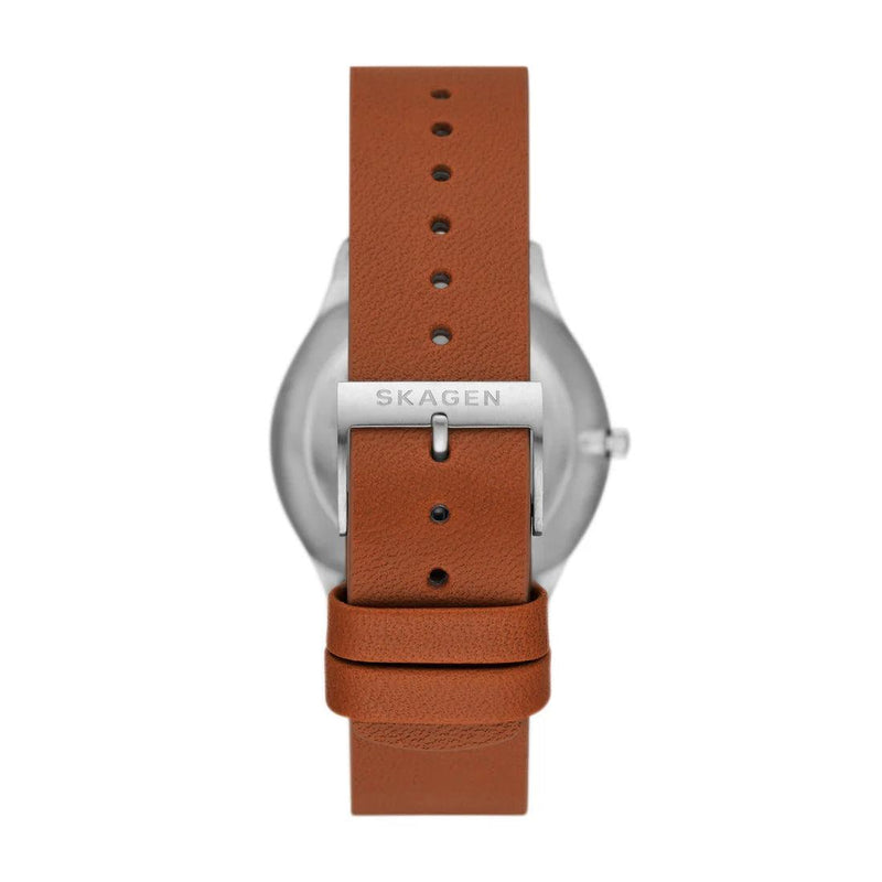 Skagen Sundby Titanium Ø40mm SKW6908 analog herrklocka med grön urtavla och armband i läder