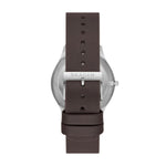 Skagen Sundby Titanium SKW6909 analog herrklocka med grå urtavla och armband i läder