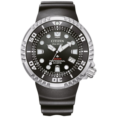 Citizen Promaster Professional Diver 300m BN1024-01E analog herrklocka med svart urtavla och armband i gummi