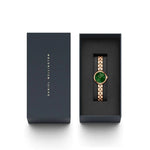 Daniel Wellington Elan Lumine DW00100739 analog damklocka med grön urtavla och armband i rostfritt stål
