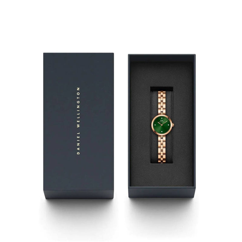 Daniel Wellington Elan Lumine DW00100739 analog damklocka med grön urtavla och armband i rostfritt stål