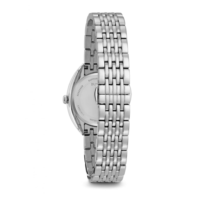 Bulova Classic 96R212 analog damklocka med silver urtavla och armband i rostfritt stål