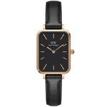 Daniel Wellington Quadro Pressed DW00100435 analog damklocka med svart urtavla och armband i läder