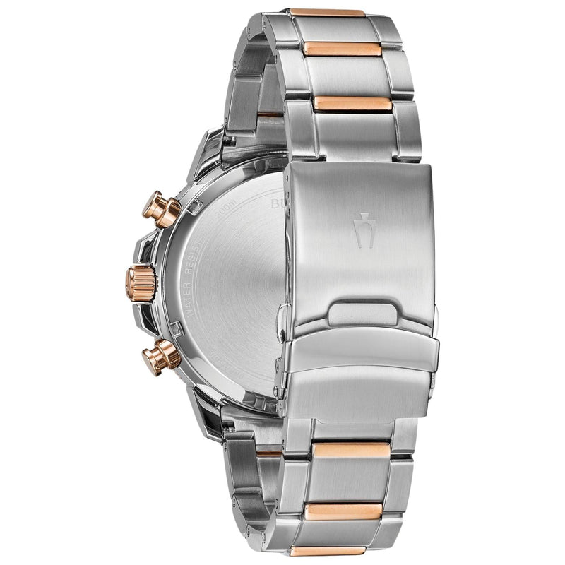 Bulova Marine Star 98B301 analog herrklocka med blå urtavla och armband i rostfritt stål
