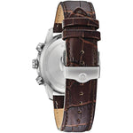 Bulova Sutton 96B309 analog herrklocka med vit urtavla och armband i läder