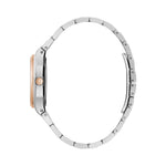 Bulova Classic Surveyor Diamond 98P221 analog damklocka med beige urtavla och armband i rostfritt stål