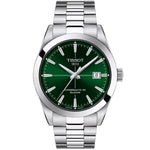 Tissot Gentleman Powermatic 80 Silicium T127.407.11.091.01 analog herrklocka med grön urtavla och armband i rostfritt stål