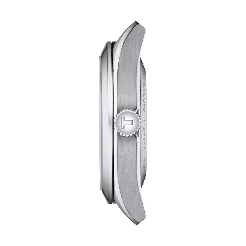 Tissot Gentleman Powermatic 80 Silicium T127.407.11.091.01 analog herrklocka med grön urtavla och armband i rostfritt stål