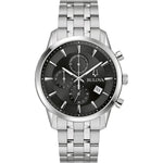 Bulova Classic Sutton 96B412 analog herrklocka med svart urtavla och armband i rostfritt stål