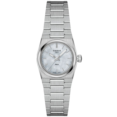 Tissot PRX T137.010.11.111.00 analog damklocka med vit urtavla och armband i rostfritt stål