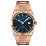 Tissot PRX Powermatic 80 T137.407.33.041.00 analog herrklocka med blå urtavla och armband i rostfritt stål