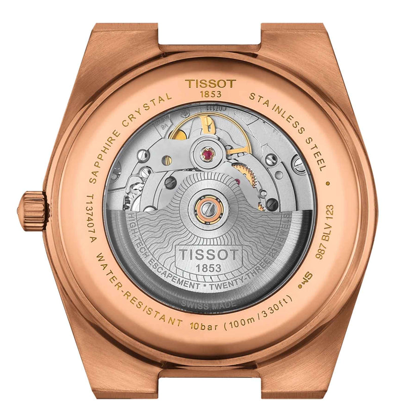 Tissot PRX Powermatic 80 T137.407.33.041.00 analog herrklocka med blå urtavla och armband i rostfritt stål