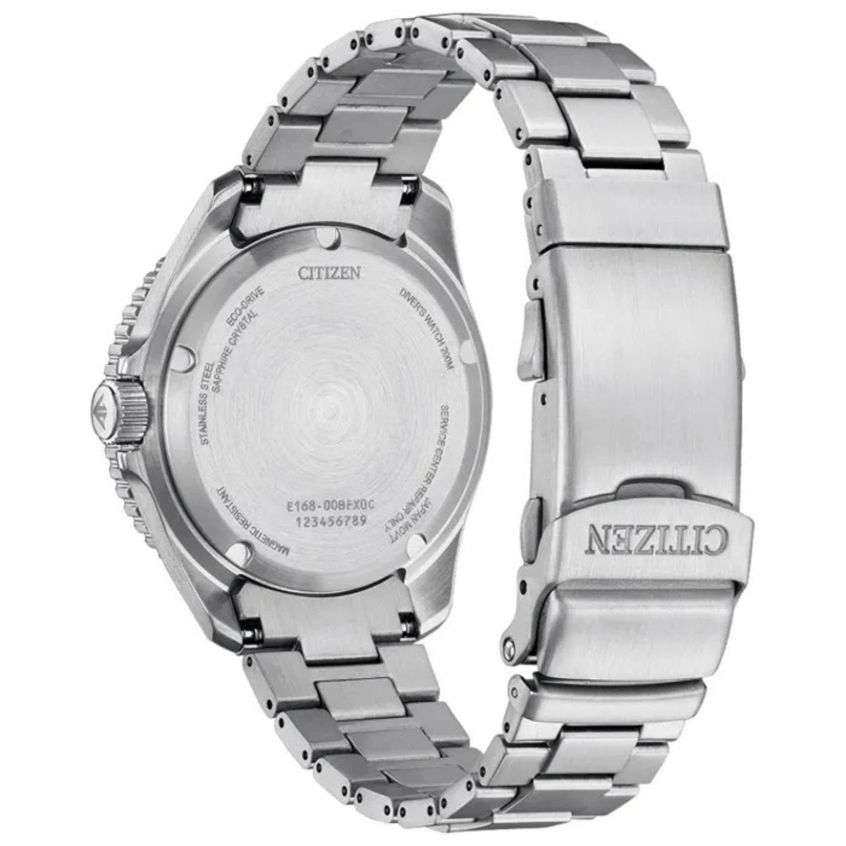 Citizen Eco-Drive Pro Marine BN0269-50W analog herrklocka med grön urtavla och armband i rostfritt stål