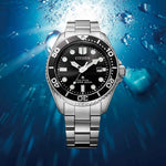 Citizen Promaster Eco-Drive BN0261-51E analog herrklocka med svart urtavla och armband i rostfritt stål