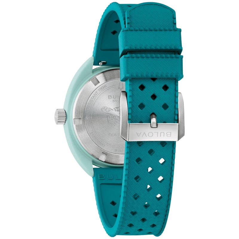 Bulova Snorkel 98B446 analog herrklocka med brun urtavla och armband i gummi