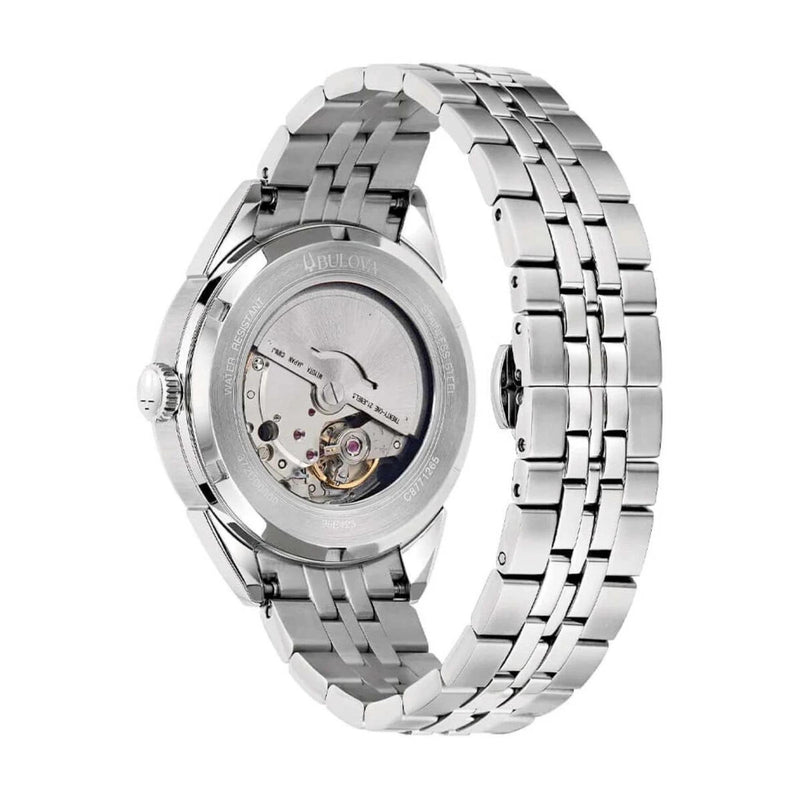 Bulova Sutton 96B424 analog herrklocka med grön urtavla och armband i rostfritt stål