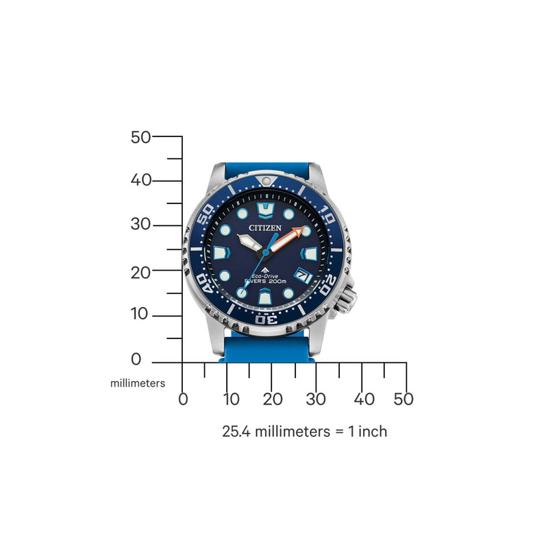 Citizen Promaster Marine EO2028-06L analog unisexklocka med blå urtavla och armband i gummi
