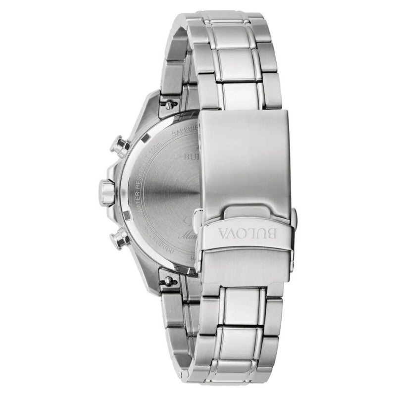 Bulova Marine Star 96B465 analog herrklocka med grön urtavla och armband i rostfritt stål