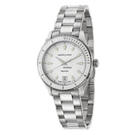 Hamilton Jazzmaster Seaview H37411911 analog damklocka med vit urtavla och armband i rostfritt stål