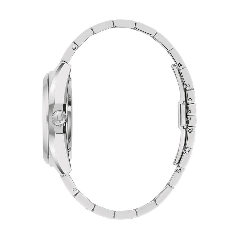 Bulova Surveyor 96B429 analog herrklocka med grön urtavla och armband i rostfritt stål