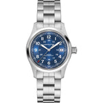 Hamilton Khaki Field H70455140 analog herrklocka med blå urtavla och armband i rostfritt stål