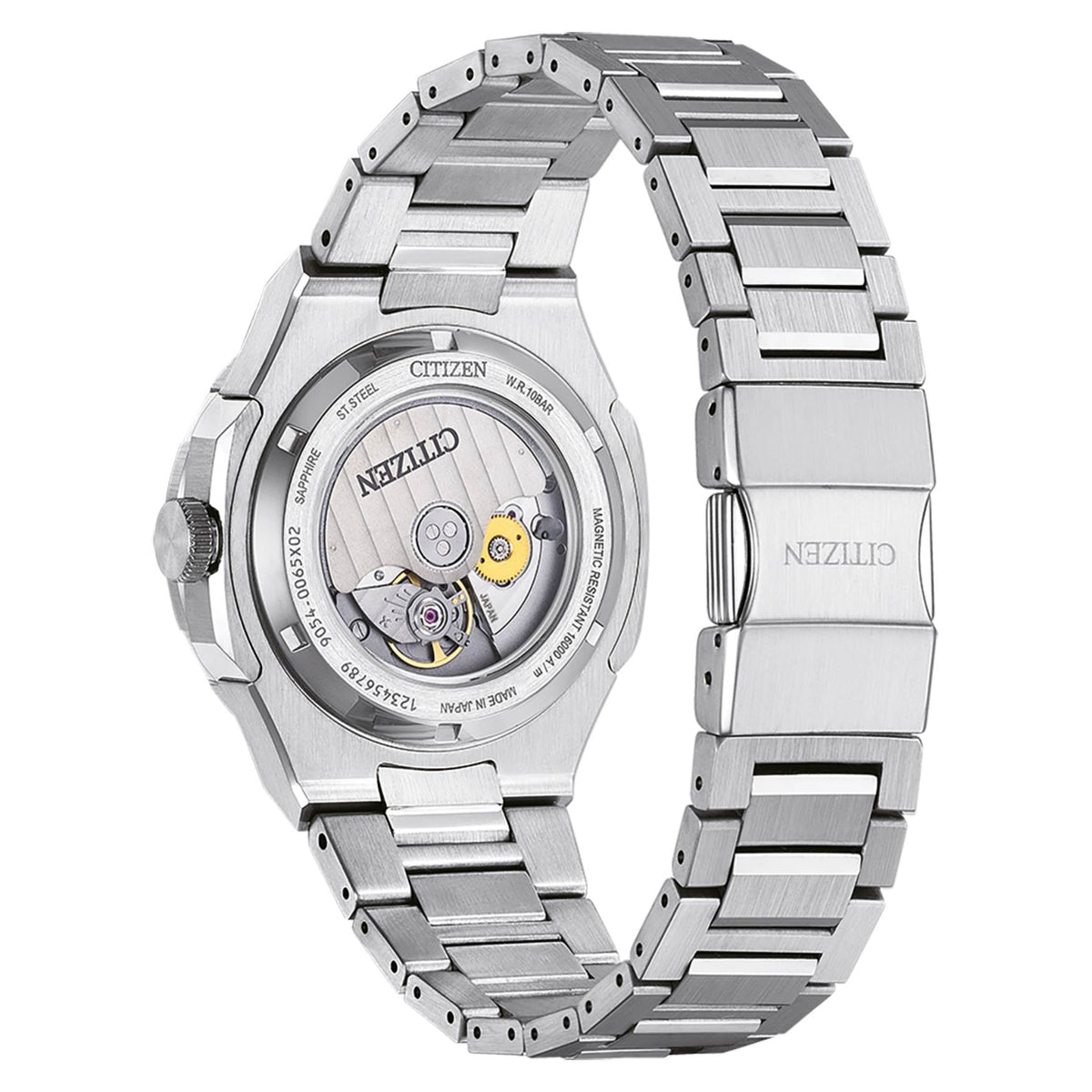 Citizen Series 8 GMT NB6030-59L analog herrklocka med blå urtavla och armband i rostfritt stål