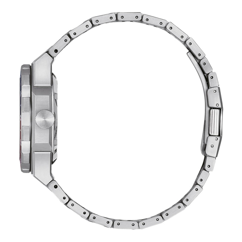 Citizen Series 8 GMT NB6030-59L analog herrklocka med blå urtavla och armband i rostfritt stål