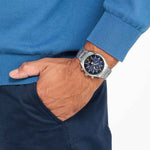Citizen Tsukiyomi Radio Controlled Moonphase BY1010-81L analog herrklocka med blå urtavla och armband i titan
