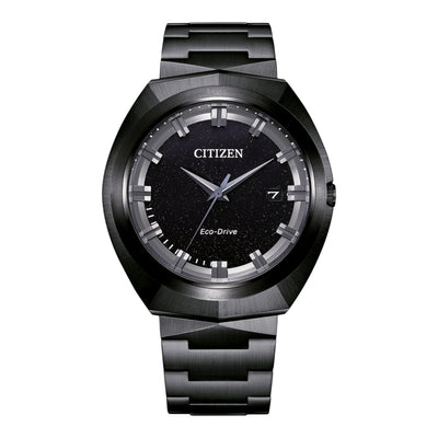 Citizen Eco-Drive BN1015-52E analog herrklocka med svart urtavla och armband i rostfritt stål