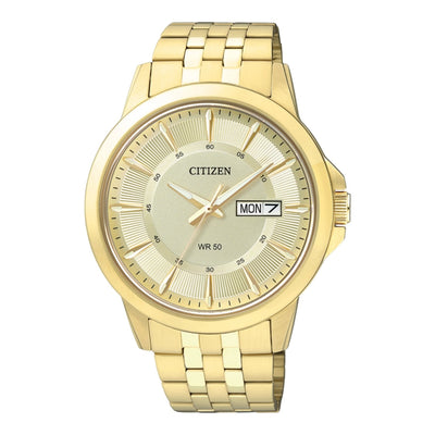 Citizen Dress BF2013-56PE analog herrklocka med guld urtavla och armband i rostfritt stål