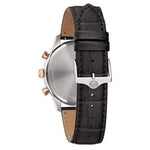 Bulova Sutton 98B409 analog herrklocka med grå urtavla och armband i läder