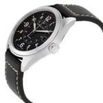 Hamilton Khaki H68551733 analog herrklocka med svart urtavla och armband i läder