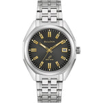 Bulova Jet Star 96B415 analog herrklocka med grå urtavla och armband i rostfritt stål