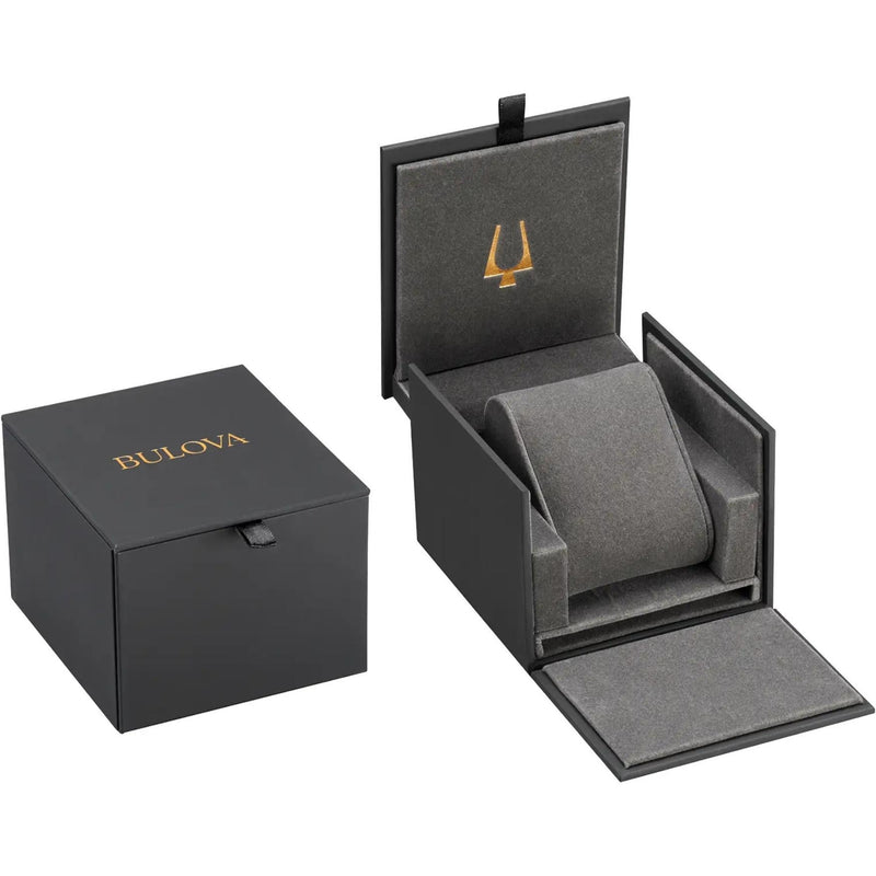 Bulova Sutton 96P247 analog damklocka med beige urtavla och armband i rostfritt stål
