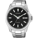 Citizen Eco-Drive BM7470-84E analog herrklocka med svart urtavla och armband i titan