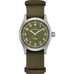 Hamilton Khaki Field H69401960 analog herrklocka med grön urtavla och armband i textil