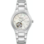 Bulova Sutton 96P247 analog damklocka med beige urtavla och armband i rostfritt stål