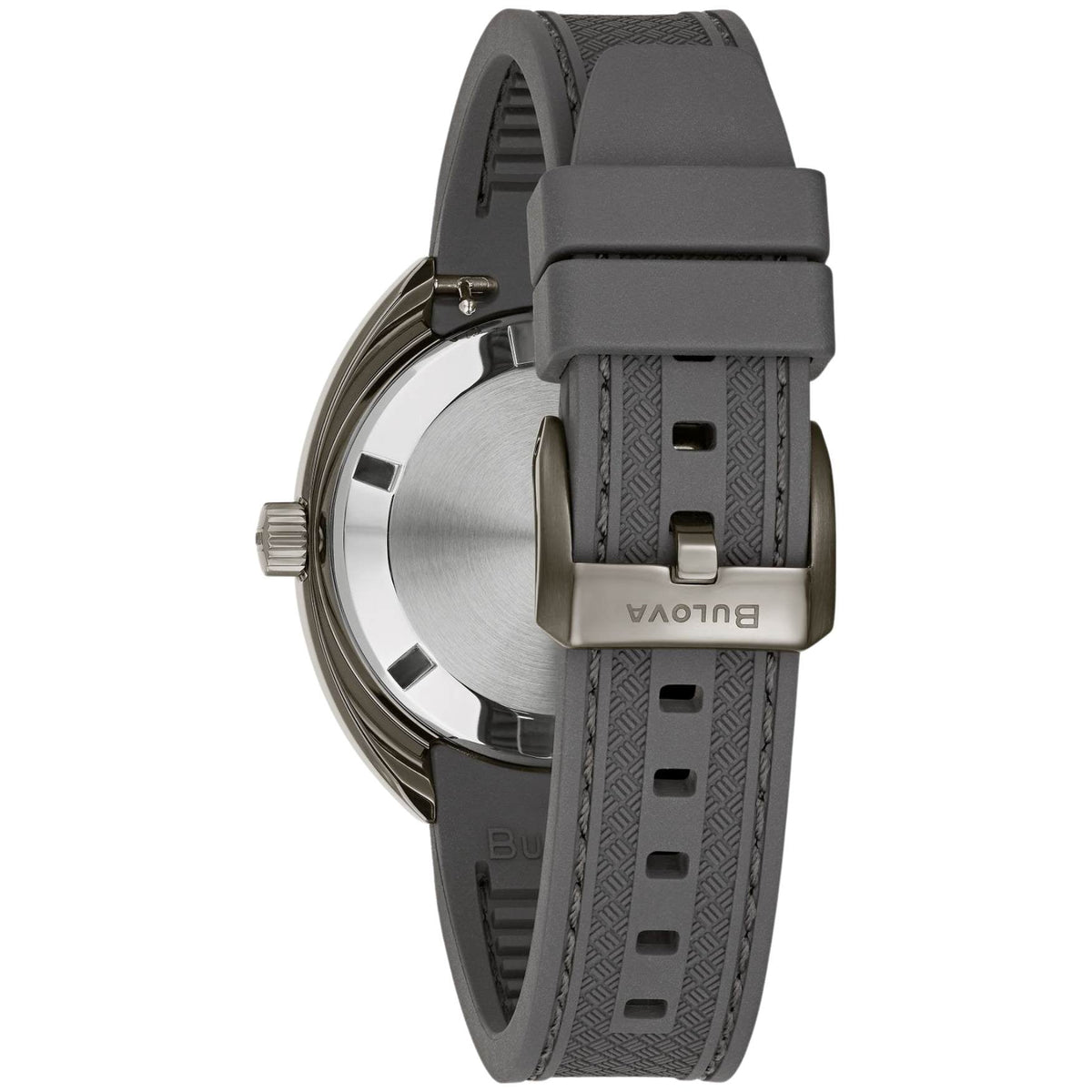 Bulova Oceanographer GMT 98B407 analog herrklocka med beige urtavla och armband i silikon