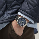 Hamilton Khaki Aviation Converter Auto Chrono H76746140 analog herrklocka med blå urtavla och armband i rostfritt stål