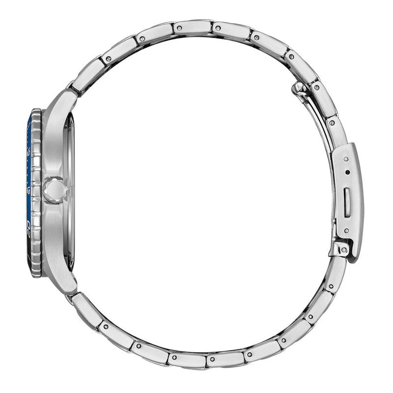 Citizen Eco-Drive AW1821-89L analog unisexklocka med blå urtavla och armband i rostfritt stål