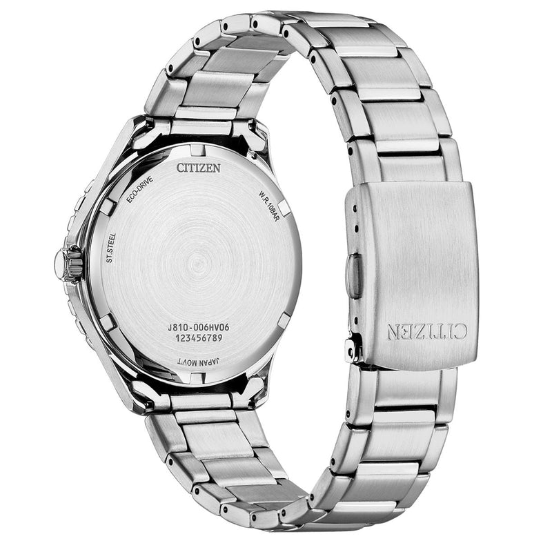 Citizen Eco-Drive AW1821-89L analog unisexklocka med blå urtavla och armband i rostfritt stål